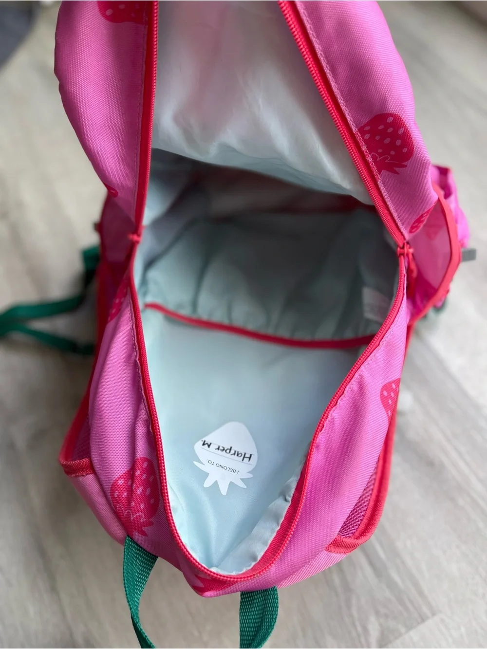 Cat & Jack Pink Strawberry Backpack, Lunchbox & Bottle Set